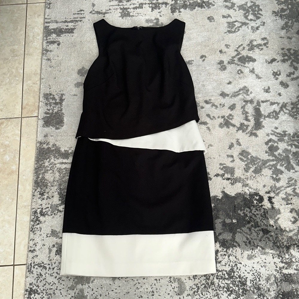 Lauren Ralph Lauren black and white sleeveless cocktail dress - Picture 3 of 7